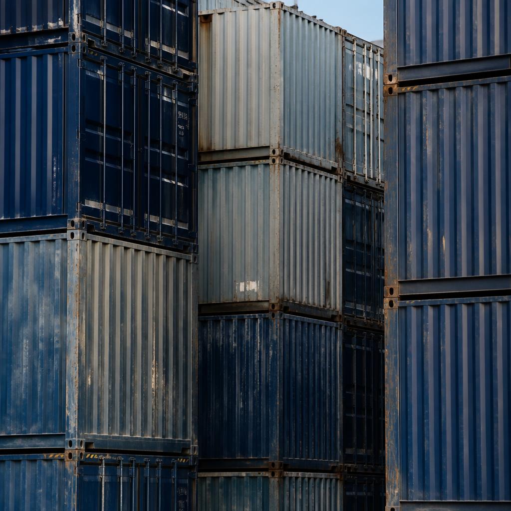 Contenedores en terminal portuaria
